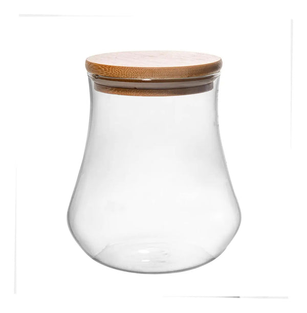 Porta-mantimentos com tampa em bambu e em vidro borossilicato Wolff 700ml.