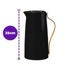 Garrafa Térmica Plástica 1 Litro Café Com Cabo Curvo Preta