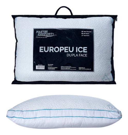 Travesseiro de Fibra Europeu Dupla Face 50cm x 70cm - Master Comfort