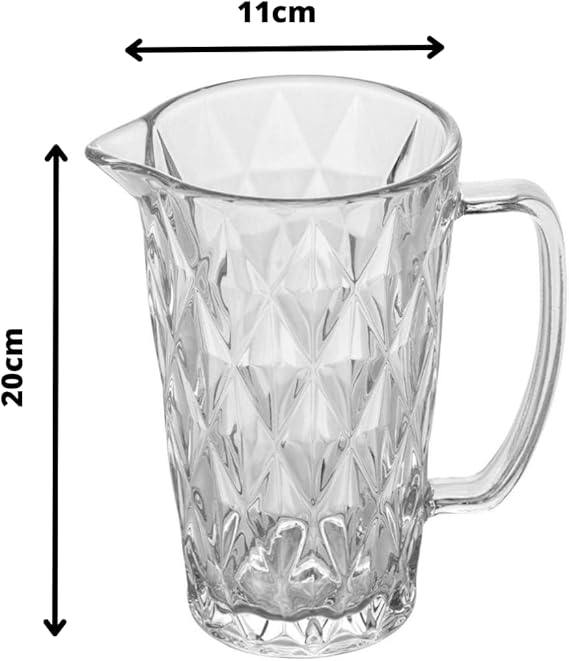 Jarra De Vidro Diamond Transparente 1,2l - Lehaví