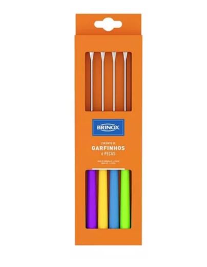 Conjunto Garfo Para Fondue Ou Petisco Beli 6 Peças Brinox