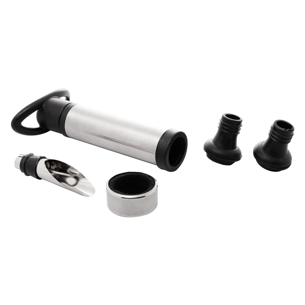 Jogo para vinho em aço inox com caixa Wolff 5 peças.