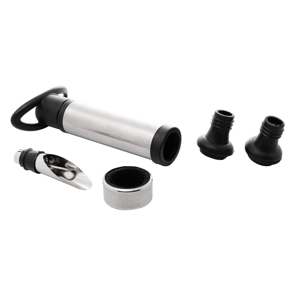 Jogo para vinho em aço inox com caixa Wolff 5 peças.