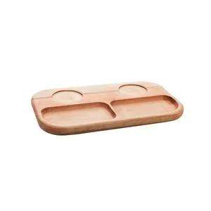 Petisqueira Madeira Liptus com 2 Bowls Woodart