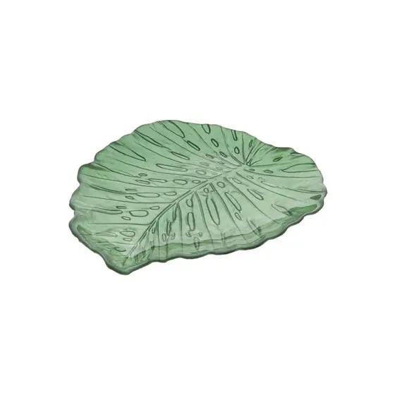 Centro mesa em vidro Copa&Cia Costela de Adão 28x24cm verde