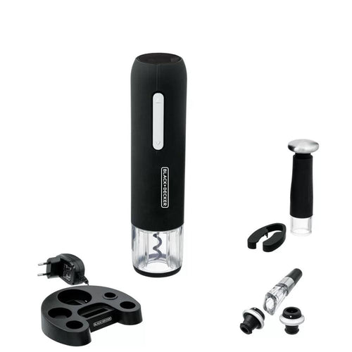KIT ABRIDOR DE VINHO RECARREGÁVEL COM 6 PEÇAS BLACK DECKER WINE SET