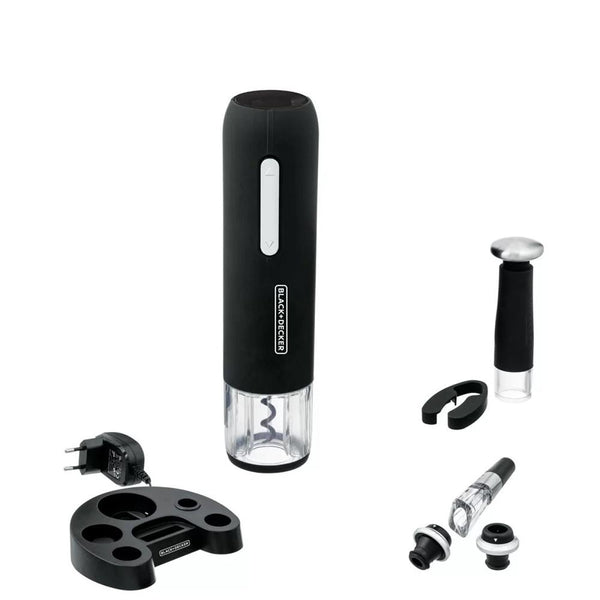 KIT ABRIDOR DE VINHO RECARREGÁVEL COM 6 PEÇAS BLACK DECKER WINE SET