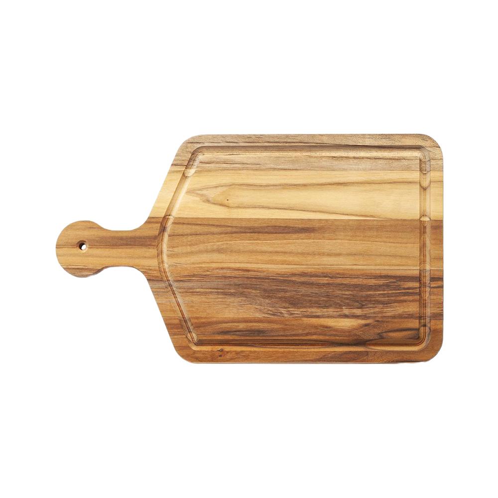 Tábua em madeira para churrasco com cabo Stolf Teca 43x25,5cm