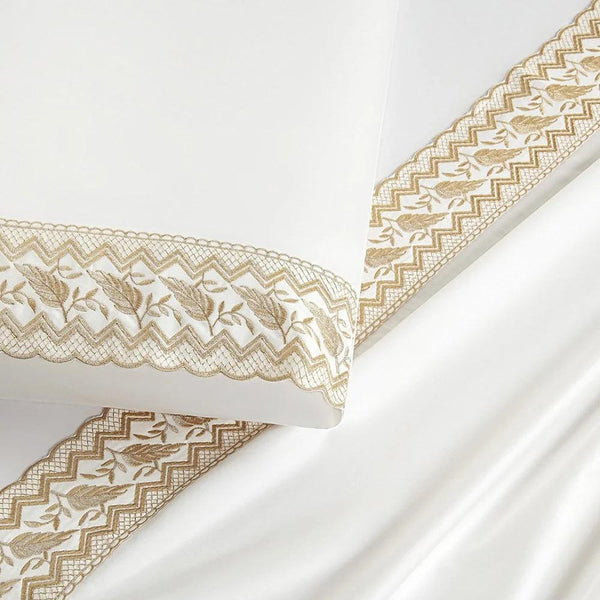 Jogo de Lençol Casal Padrão Supreme Percal 400 Fios Acetinado 4 Peças - Off White
