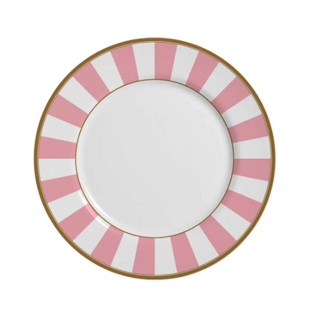 Prato raso em cerâmica  Strip Rosa 28,5cm