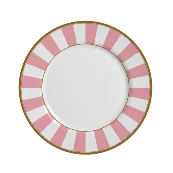 Prato raso em cerâmica  Strip Rosa 28,5cm