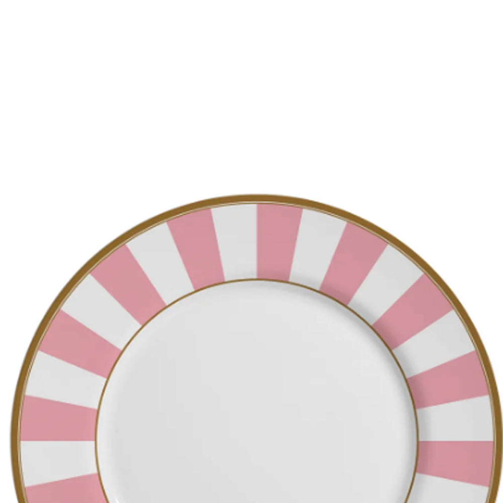 Prato raso em cerâmica  Strip Rosa 28,5cm