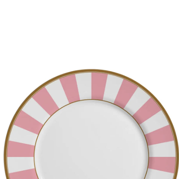 Prato raso em cerâmica  Strip Rosa 28,5cm