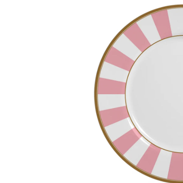 Prato raso em cerâmica  Strip Rosa 28,5cm