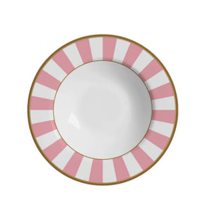 Prato fundo em cerâmica Alleanza Strip Rosa 25cm