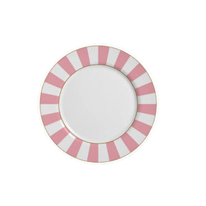 Prato sobremesa em cerâmica Alleanza Strip Rosa 20cm