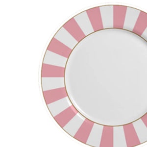Prato sobremesa em cerâmica Alleanza Strip Rosa 20cm