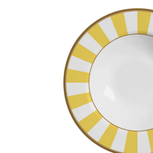 Prato fundo em cerâmica Alleanza Strip Amarelo 25cm