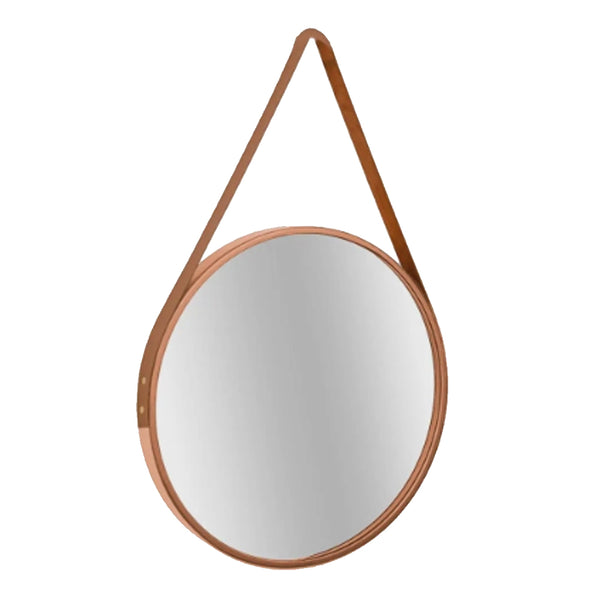 Espelho decorativo com alça Riohome Modernatta 32cm Rosê
