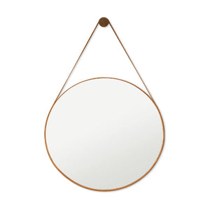 Espelho decorativo com alça Riohome Modernatta 32cm Rosê