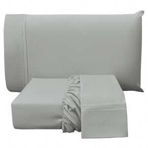 Jogo de Cama King 3 Peças Ponto Life Eco Cinza 193 X 198 cm
