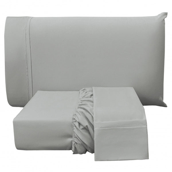 Jogo de Cama King 3 Peças Ponto Life Eco Cinza 193 X 198 cm