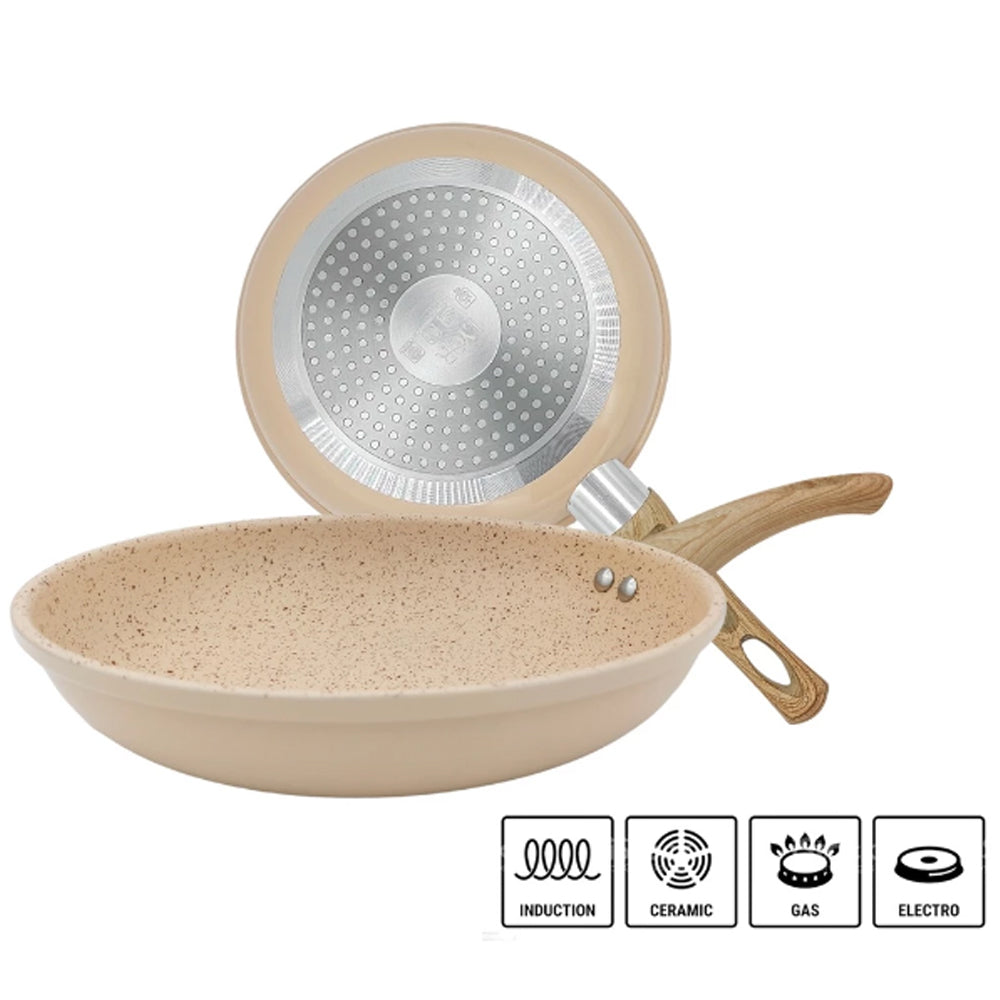 Frigideira Revestimento Nanocerâmico Granito Creme 20cm - Lehavi