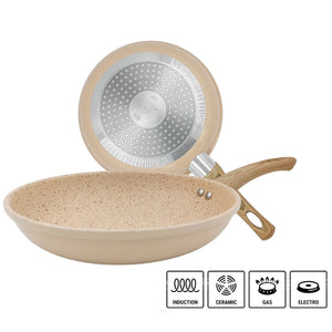 Frigideira Revestimento Nanocerâmico Granito Creme 20cm - Lehavi