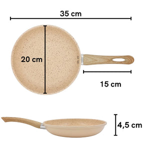 Frigideira Revestimento Nanocerâmico Granito Creme 20cm - Lehavi