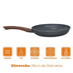 Frigideira Revestimento Nanocerâmico Granito Granito 20cm - Lehavi