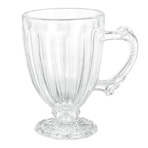 Jogo de Canecas em Vidro Dolce Home Nouveau 190ml Transparente 6 Peças
