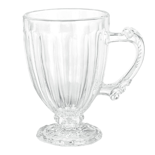 Jogo de Canecas em Vidro Dolce Home Nouveau 190ml Transparente 6 Peças