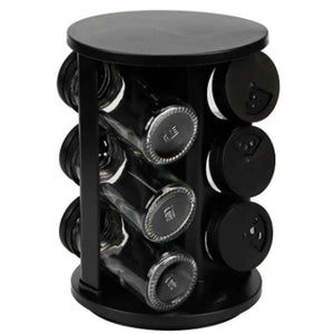 Porta Condimentos Giratório em vidro Wellmix Davos Preto 6 peças