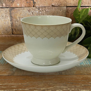 Jogo de Xícara de Chá de Porcelana  Dolce Home Coreana Detalhes Rosa 12 pçs