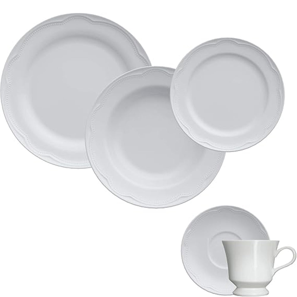 Aparelho de Jantar Germer Porcelanas - Cottage Branco 20 Peças