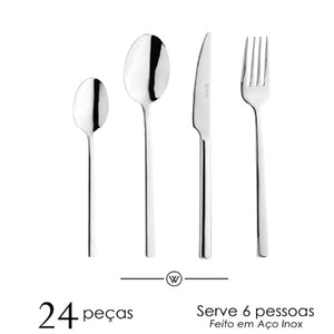 Faqueiro em inox Firenze Wolff 24 pças