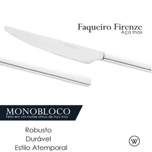 Faqueiro em inox Firenze Wolff 24 pças