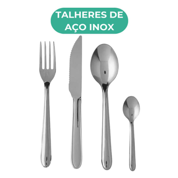 Faqueiro em inox Brinox Lyon 24 peças.