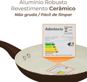 Jogo de panelas em cerâmica Roma Casambiente com indução 10 peças