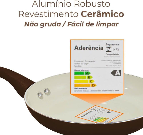 Jogo de panelas em cerâmica Roma Casambiente com indução 10 peças