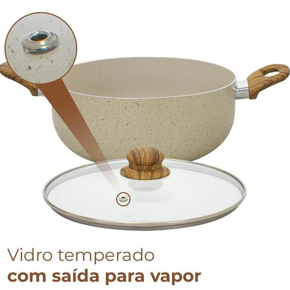Conjunto de panelas revestida em cerâmica Casambiente8peças