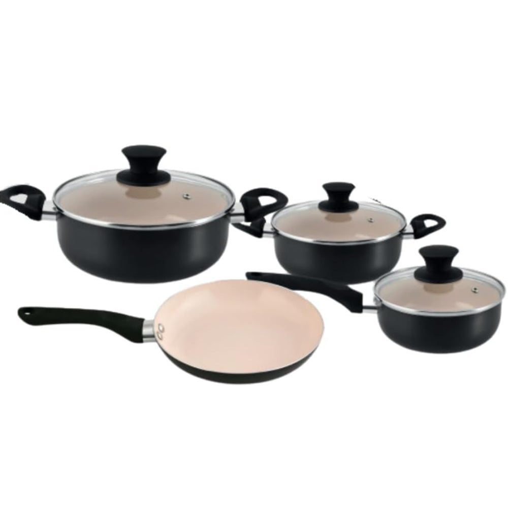 Jogo de panelas Cerâmica  Mônaco Rio Home preto 4 peças