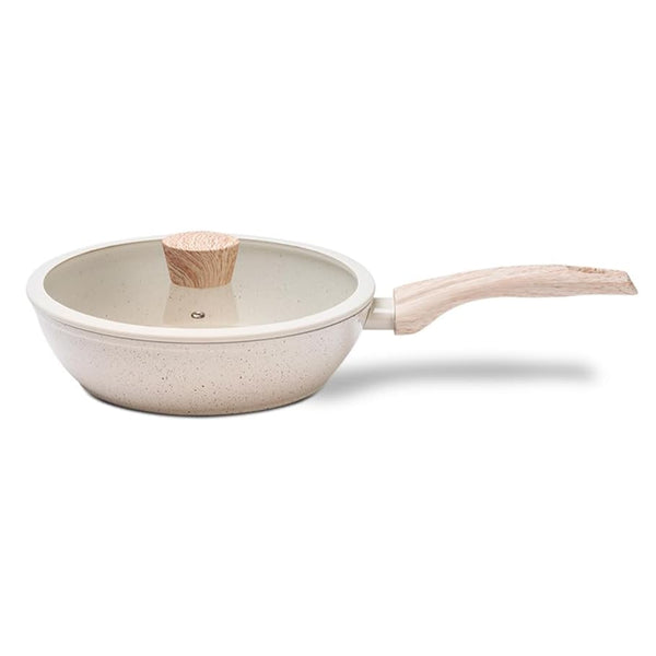 Frigideira alta com tampa antiaderente Brinox Ceramic Life Sirius 24cm vanilla