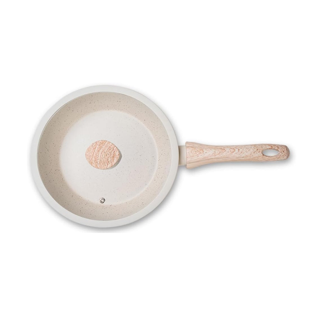Frigideira alta com tampa antiaderente Brinox Ceramic Life Sirius 24cm vanilla