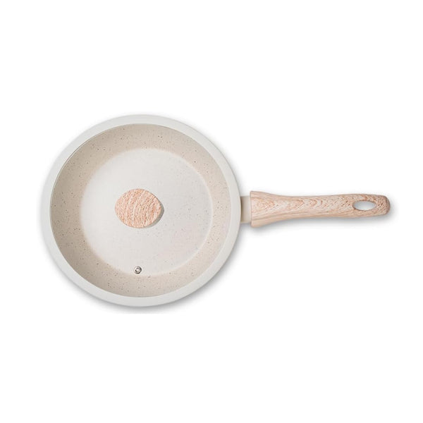 Frigideira alta com tampa antiaderente Brinox Ceramic Life Sirius 24cm vanilla