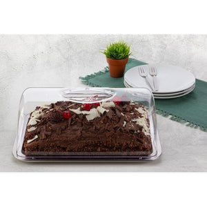 Prato para bolo e torta retangular Metal Forma Pop 11x25x34,5cm