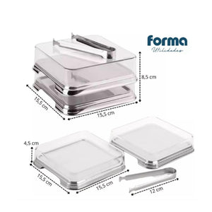 Jogo de porta frios Forma Vision 15,5x15,5cm 3 peças