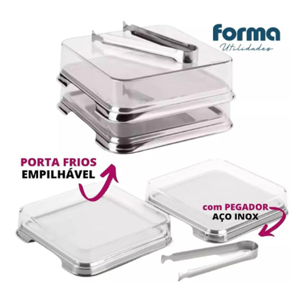 Jogo de porta frios Forma Vision 15,5x15,5cm 3 peças
