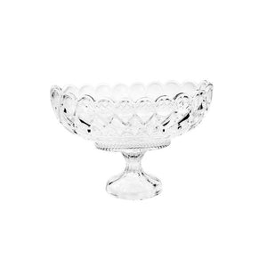 Centro de mesa em cristal com pé Wolff Angel 28,5x20cm