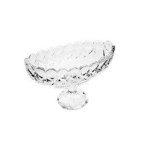 Centro de mesa em cristal com pé Wolff Angel 28,5x20cm